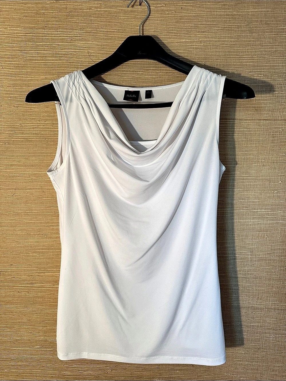 Rafaella Draped Neck Tank Top in White Size Small